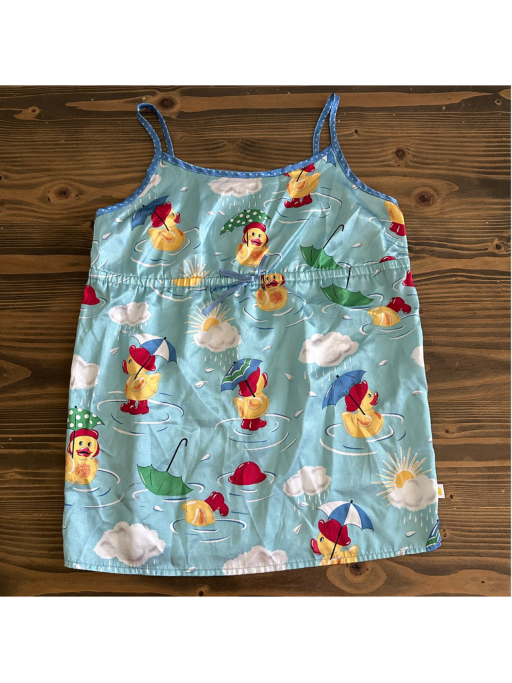Nick & Nora Pajama Girls XL 14/16 Blue Duck Rain Sleep top